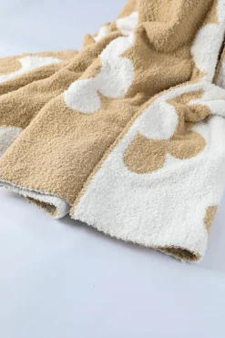 Clearance Dear-Lover Floral Printed Soft Throw Blanket 127*152cm Parchment