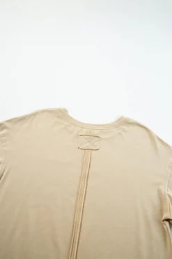 Hot Dear-Lover Raw Seam Patchwork Drop Shoulder Oversize T Shirt Parchment