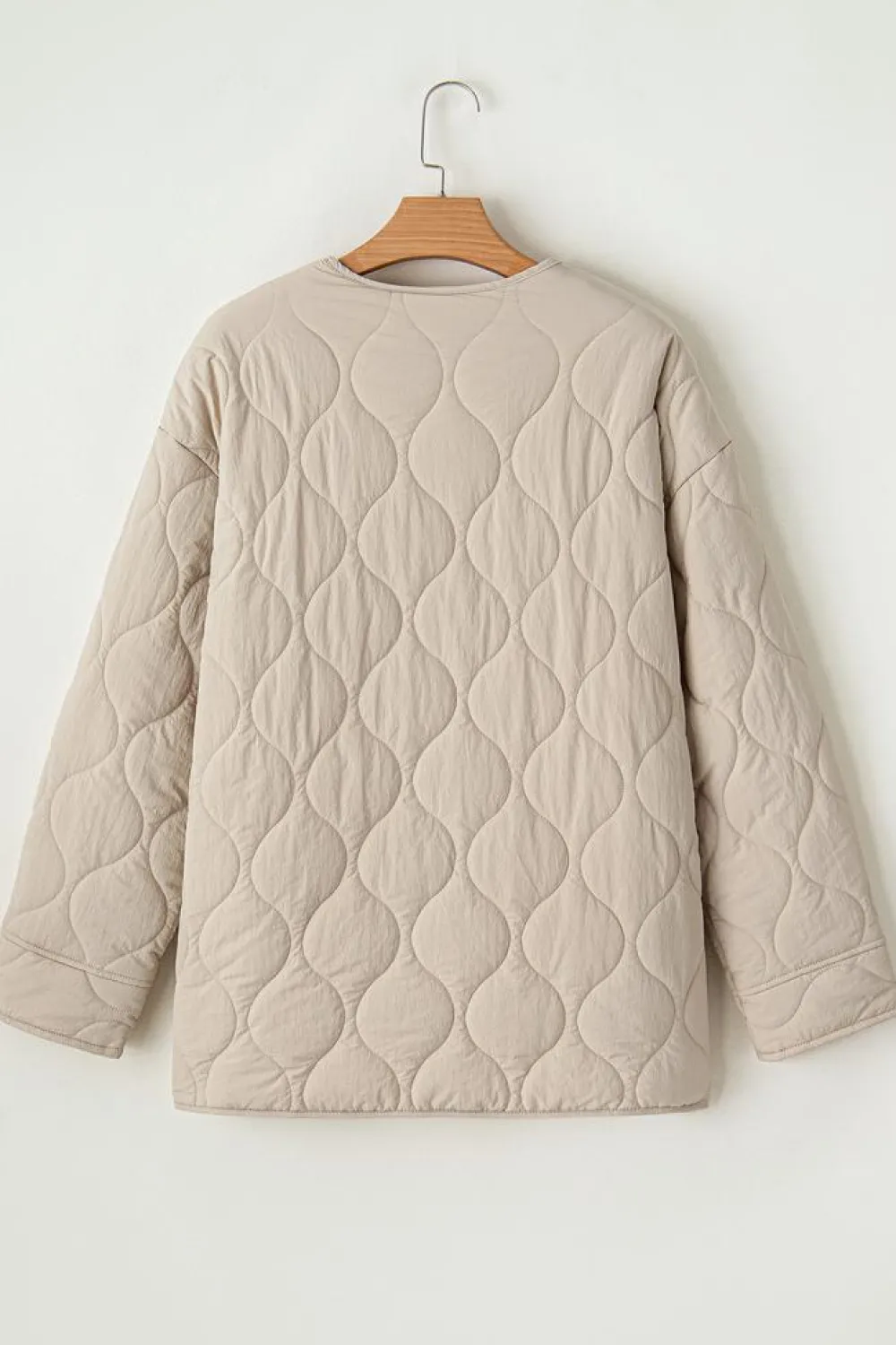 Discount Dear-Lover Snap Button Quilted Puffer Jacket Parchment