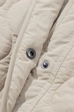 Discount Dear-Lover Snap Button Quilted Puffer Jacket Parchment