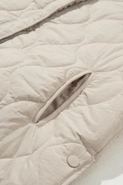 Discount Dear-Lover Snap Button Quilted Puffer Jacket Parchment