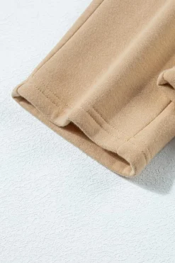 Outlet Dear-Lover Solid Half Button Sweatshirt and High Waist Sweatpants Set Parchment