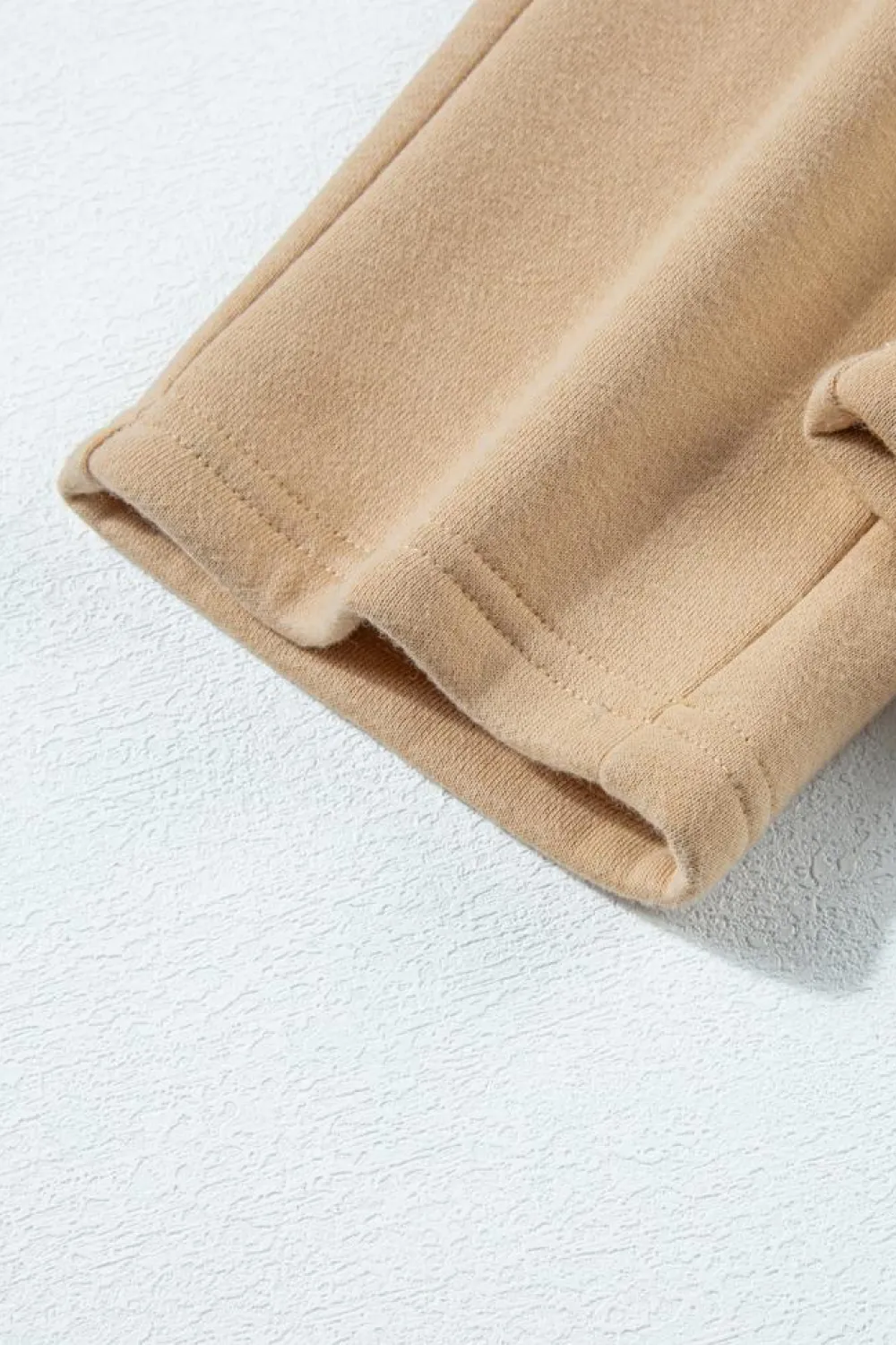 Outlet Dear-Lover Solid Half Button Sweatshirt and High Waist Sweatpants Set Parchment