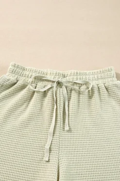 Sale Dear-Lover Textured Buttoned Long Sleeve Top 2 Piece Shorts Set Parchment