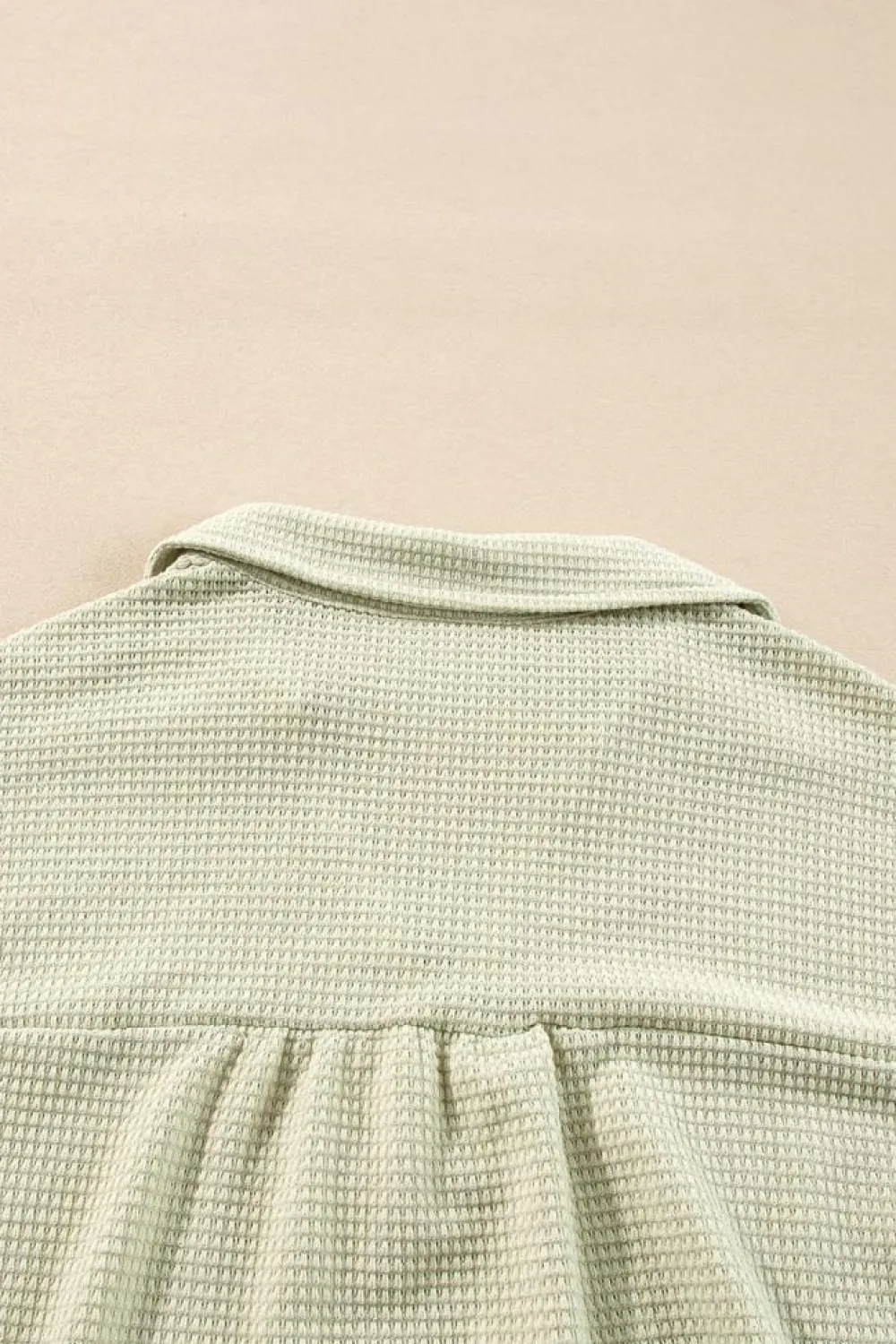 Sale Dear-Lover Textured Buttoned Long Sleeve Top 2 Piece Shorts Set Parchment