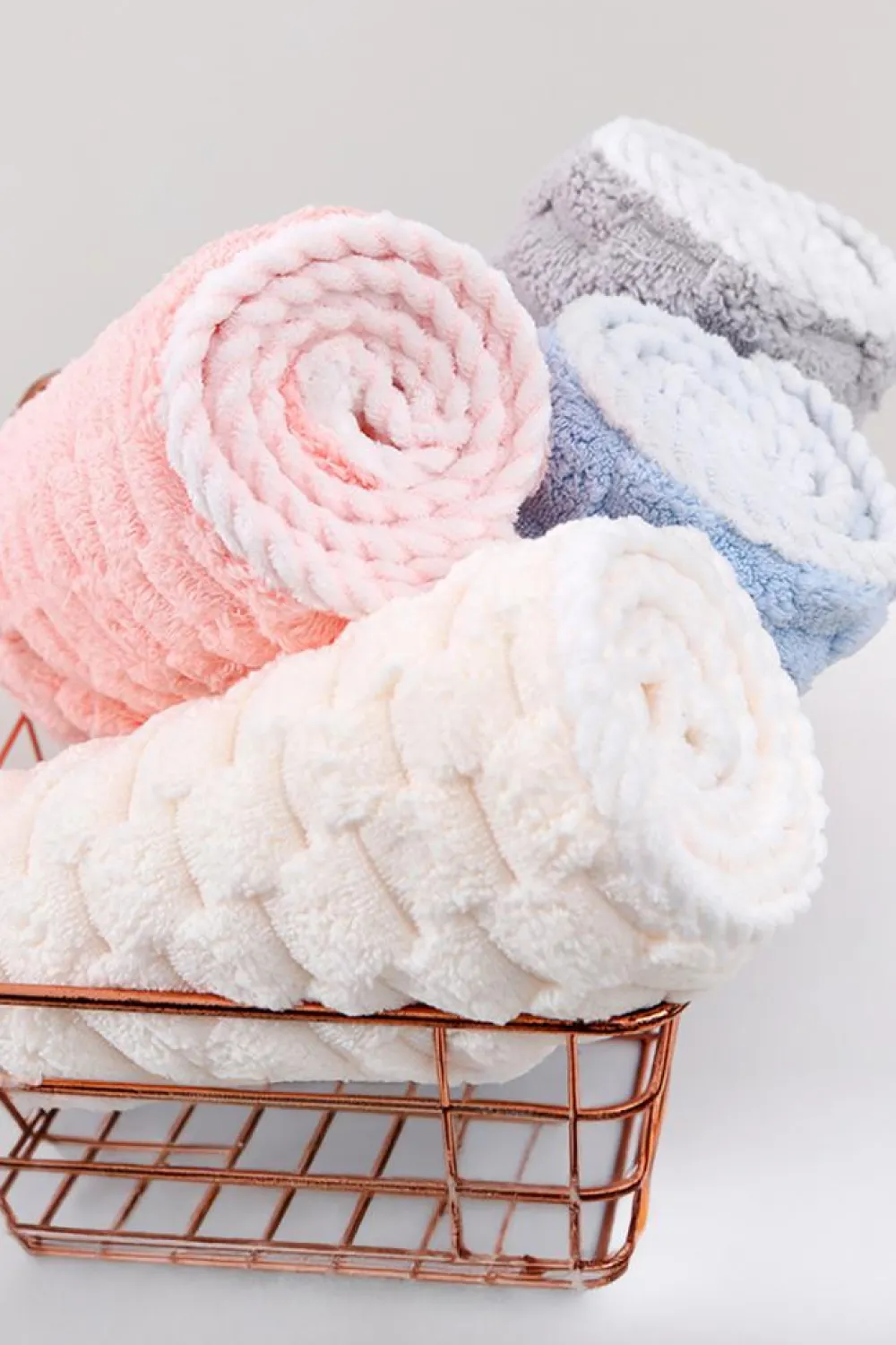 Online Dear-Lover Checkered Textured Thick Soft Bath Towel Peach Blossom