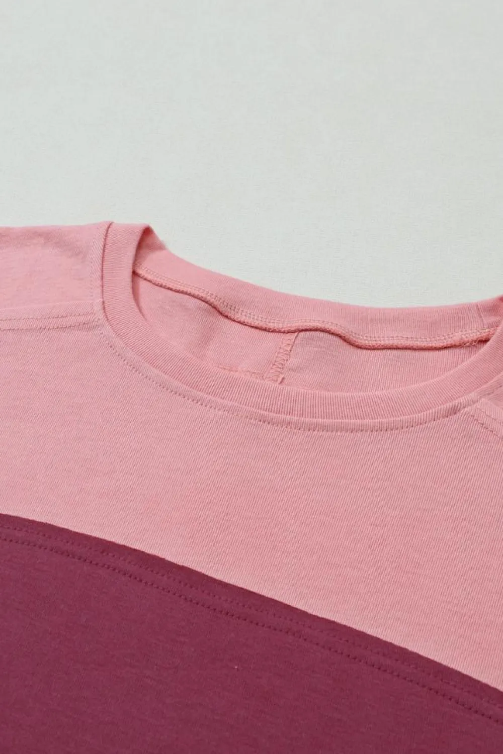Clearance Dear-Lover Colorblock Striped Bishop Sleeve Top Peach Blossom