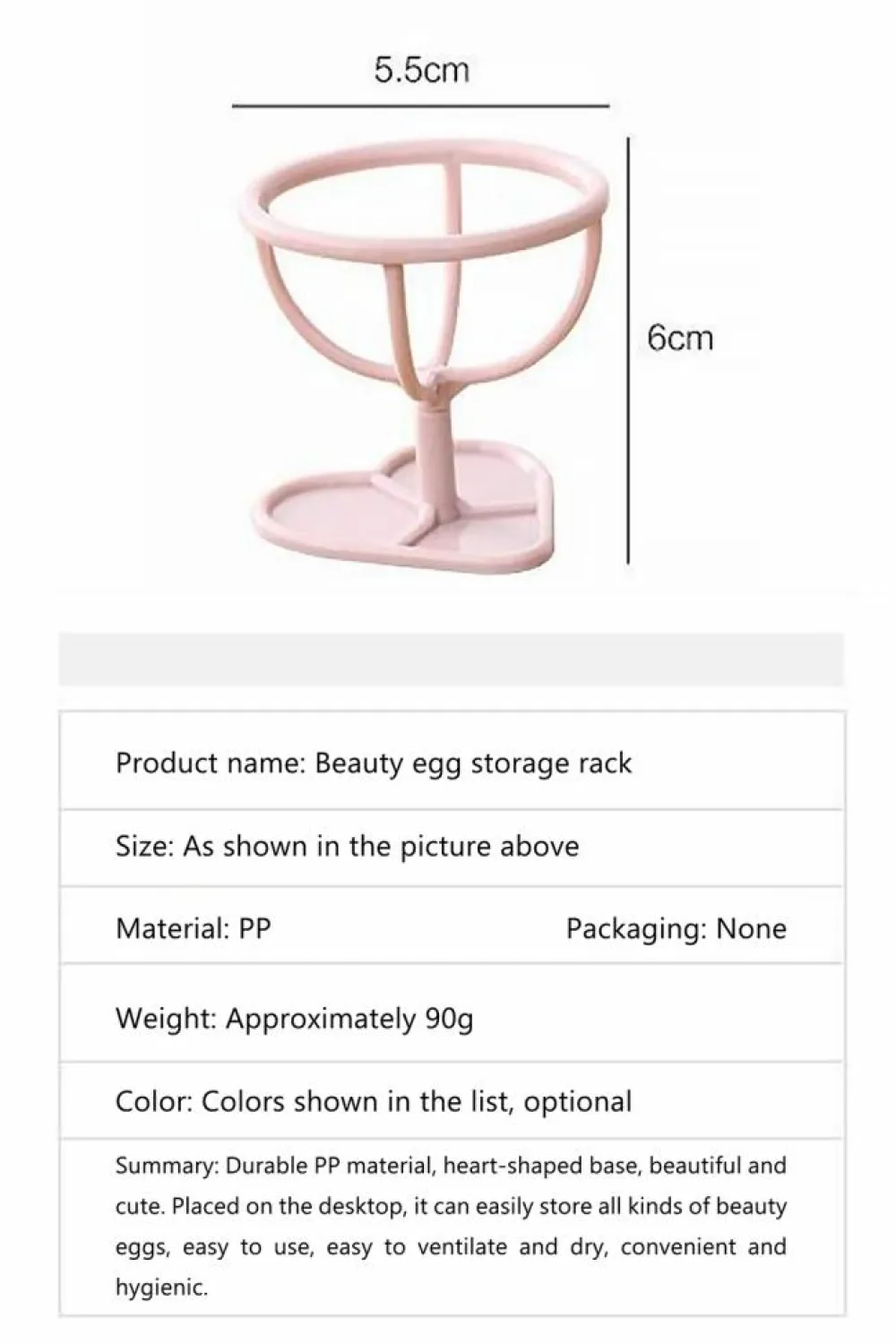 Fashion Dear-Lover Makeup Sponge PP Storage Rack Peach Blossom
