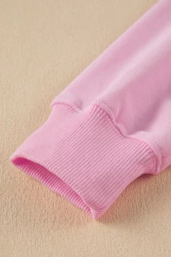 Fashion Dear-Lover Merry Every Thing Tinsel Slogan Sweatshirt Peach Blossom