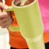 Outlet Dear-Lover Frosted Stainless Handle Large Vacuum Cup with Straw 40oz Pear Green