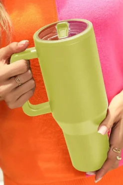 Outlet Dear-Lover Frosted Stainless Handle Large Vacuum Cup with Straw 40oz Pear Green