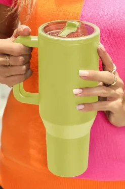 Outlet Dear-Lover Frosted Stainless Handle Large Vacuum Cup with Straw 40oz Pear Green