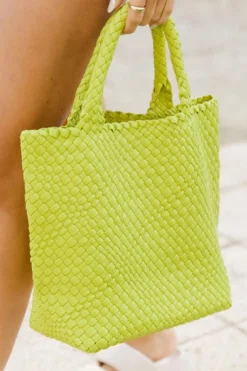Hot Dear-Lover Woven Hand Bag with Pouch Pear Green