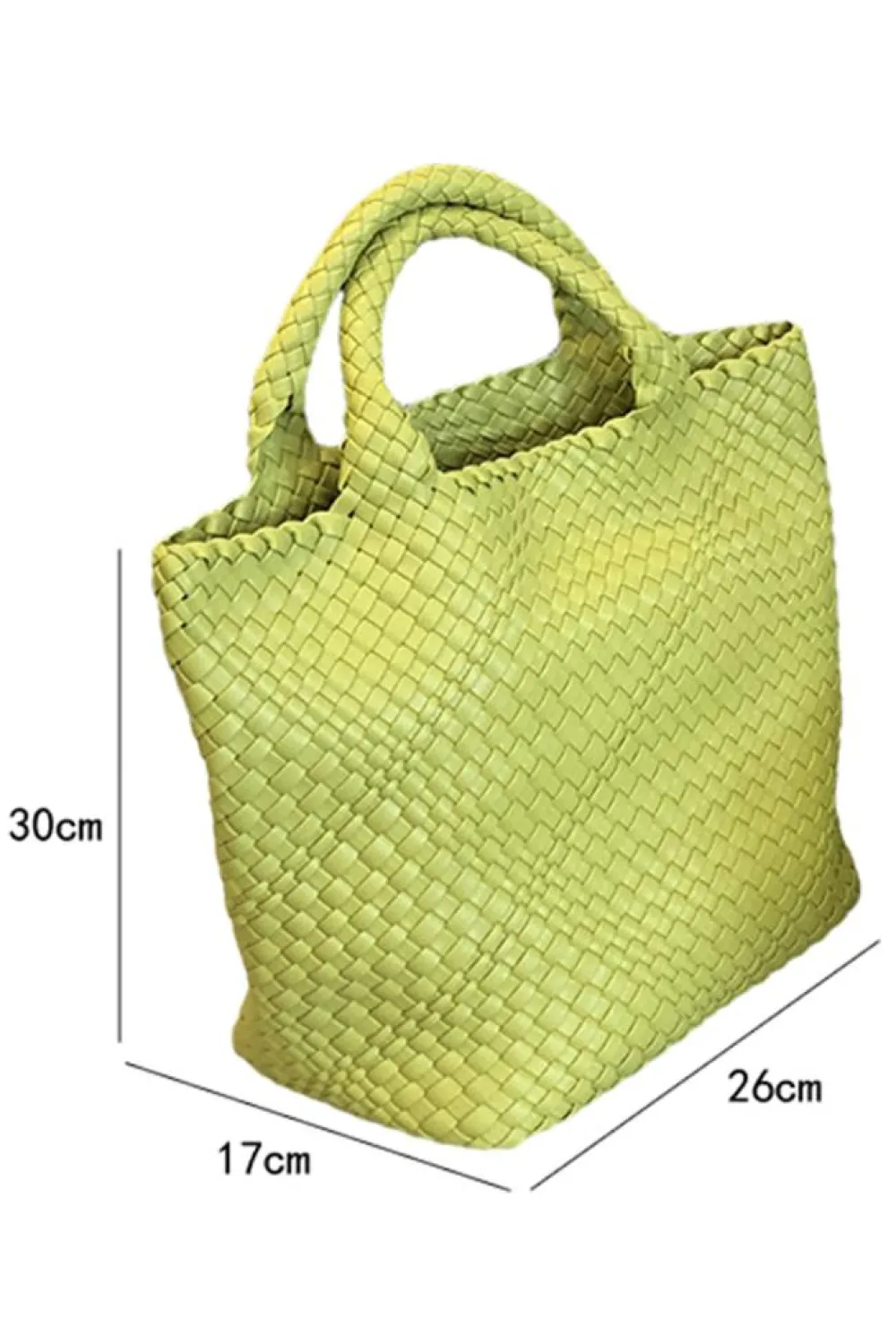 Hot Dear-Lover Woven Hand Bag with Pouch Pear Green
