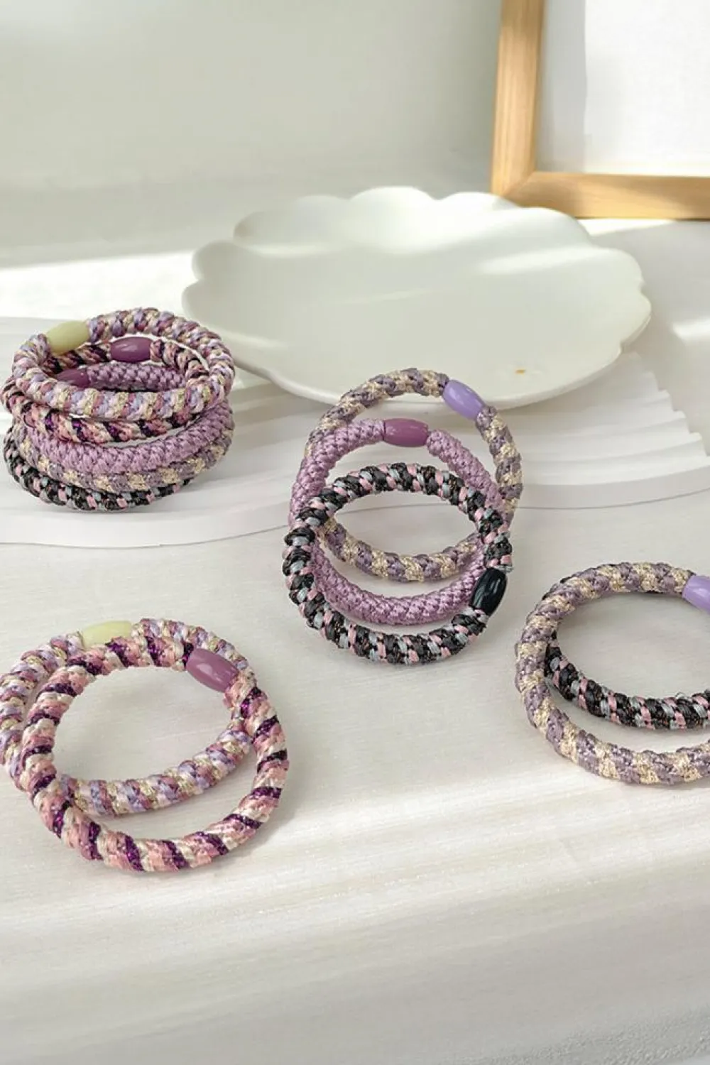 Clearance Dear-Lover 15 pcs/box Elastic Braided Hair Tie Phalaenopsis