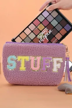 Outlet Dear-Lover Sparkle Letter Pattern Tassel Zipper Makeup Bag Phalaenopsis