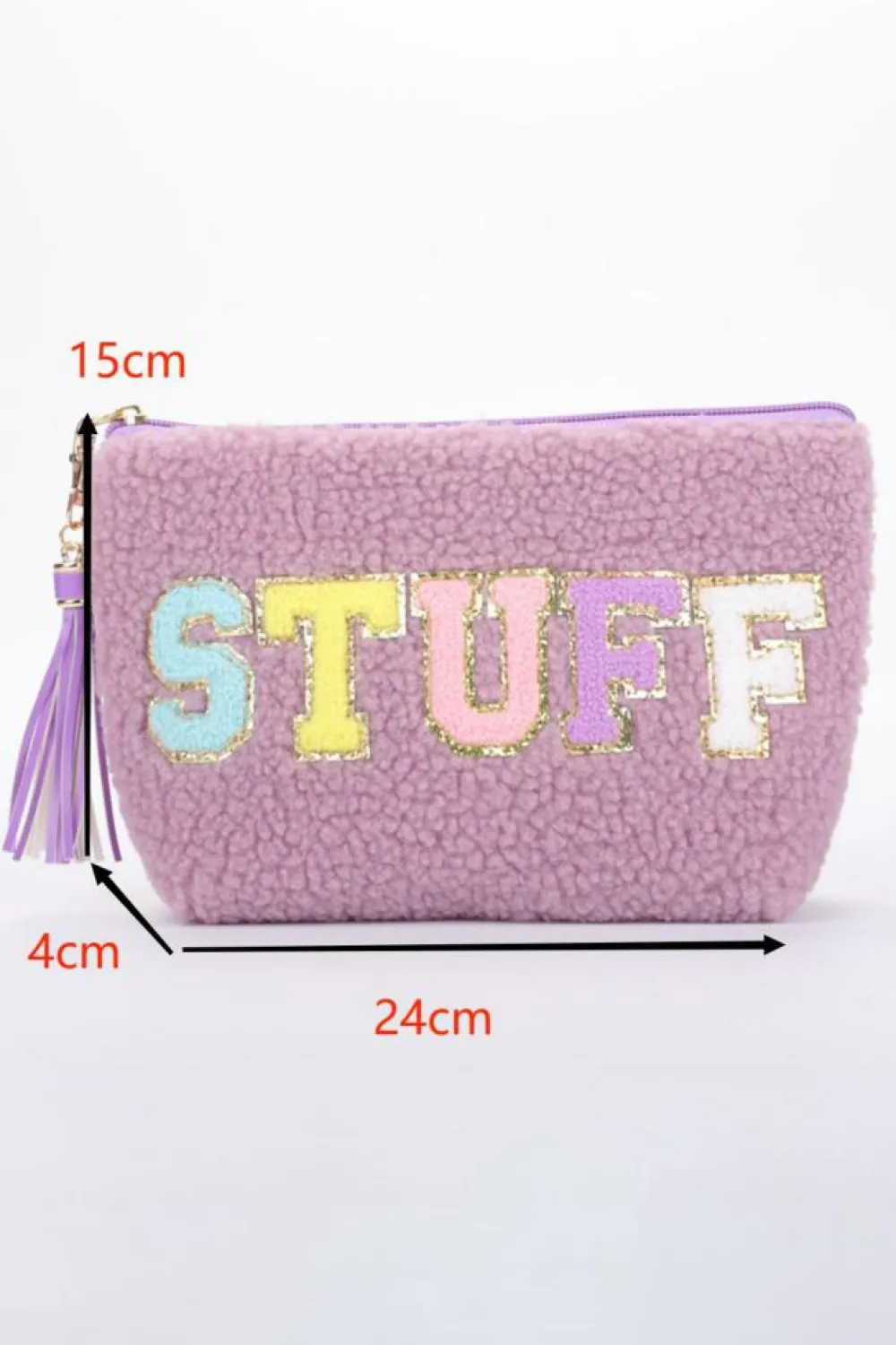 Outlet Dear-Lover Sparkle Letter Pattern Tassel Zipper Makeup Bag Phalaenopsis