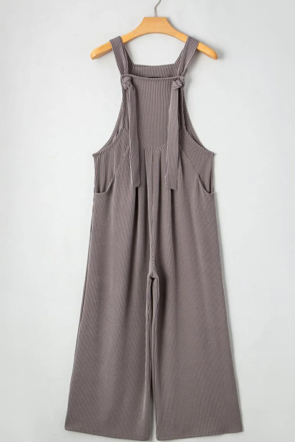 Clearance Dear-Lover Corded Adjustable Straps Wide Leg Loose Overall Philippine Gray