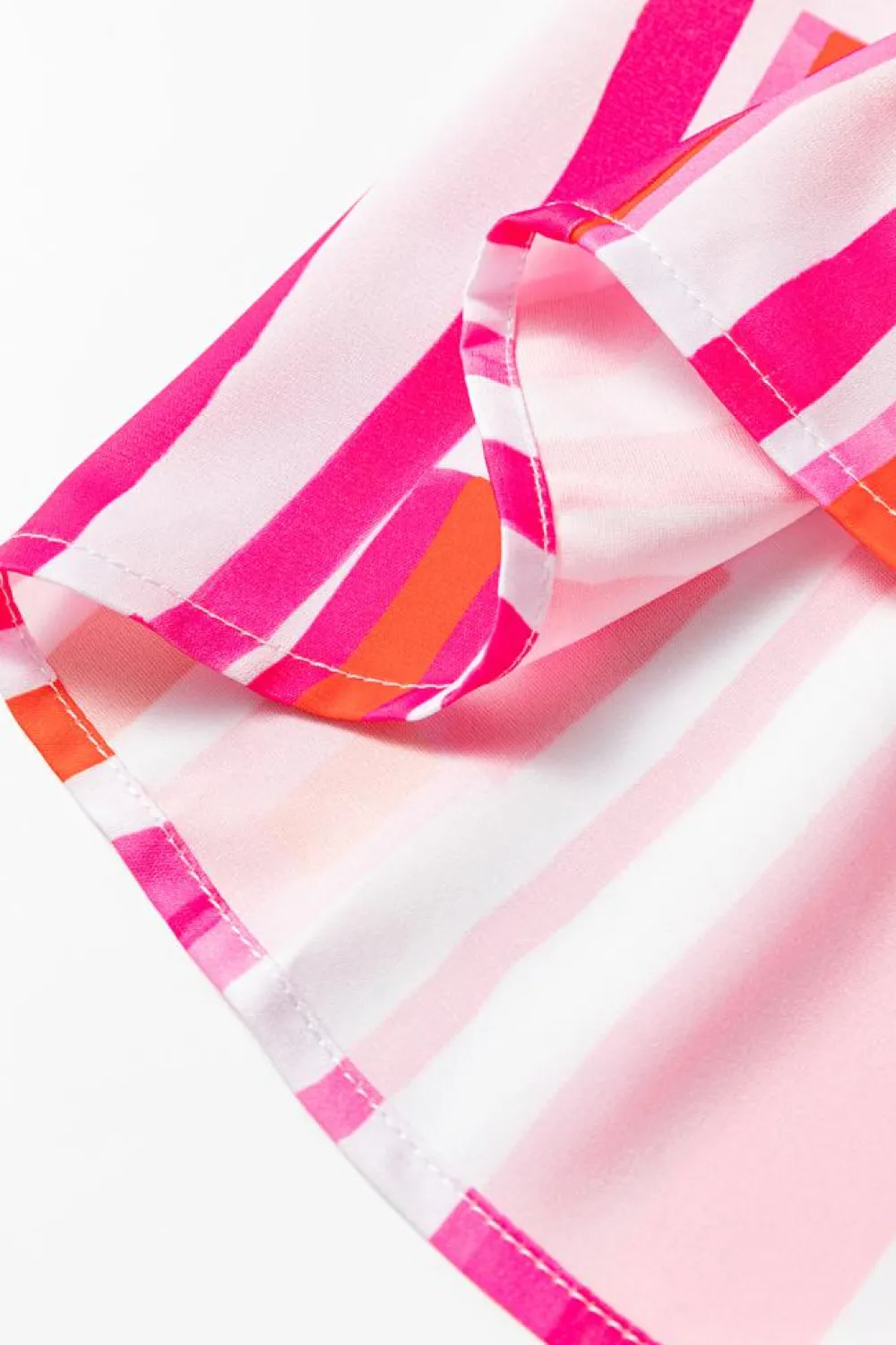 Clearance Dear-Lover Abstract Print Batwing Sleeve Casual Shirt Pink