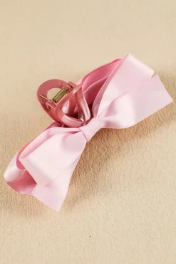 Sale Dear-Lover Bow Decor Large Hair Claw Clip Pink