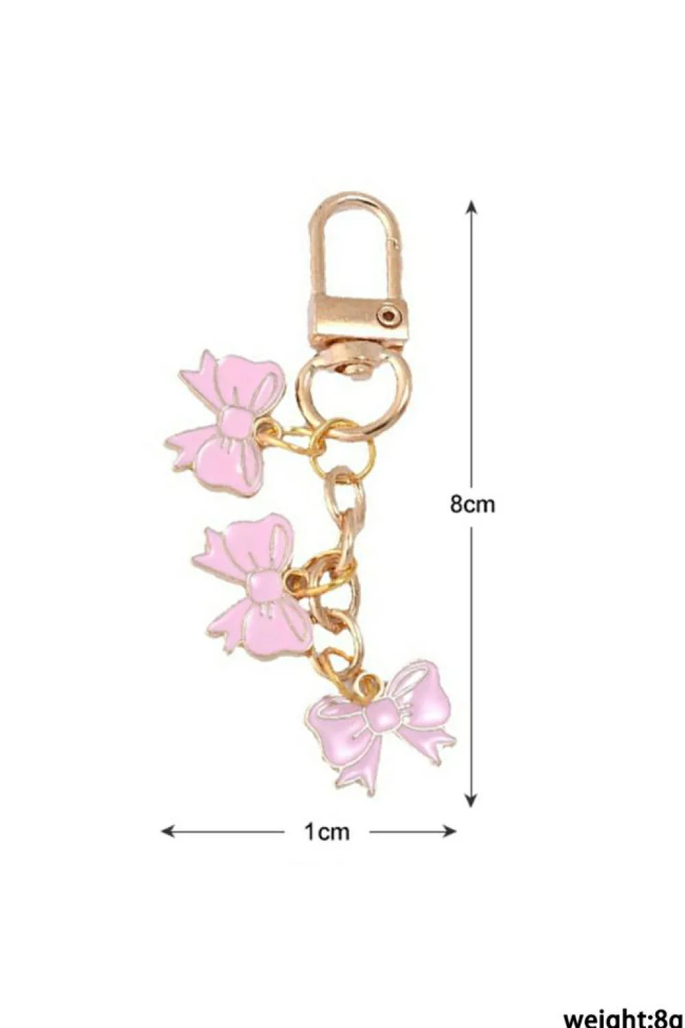 Sale Dear-Lover Bow Knot Shape Charms Plated Alloy Keychain Pink