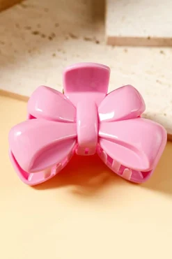 Sale Dear-Lover Bow Knot Shape Glossy Hair Claw Clip Pink