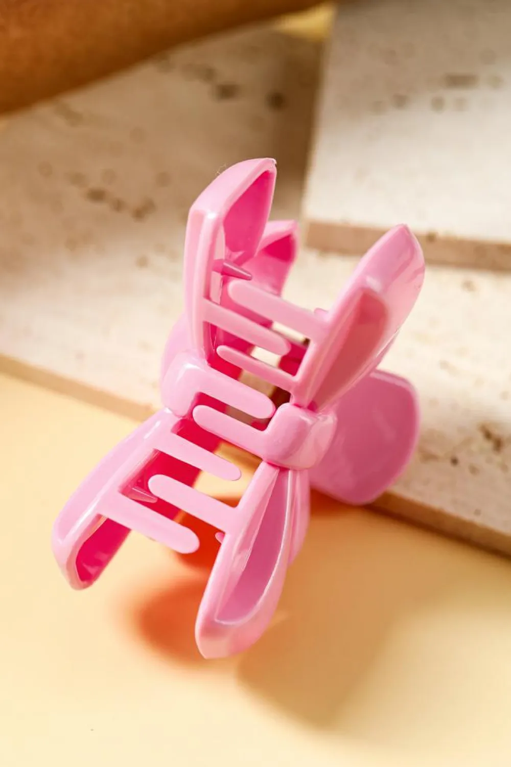 Sale Dear-Lover Bow Knot Shape Glossy Hair Claw Clip Pink