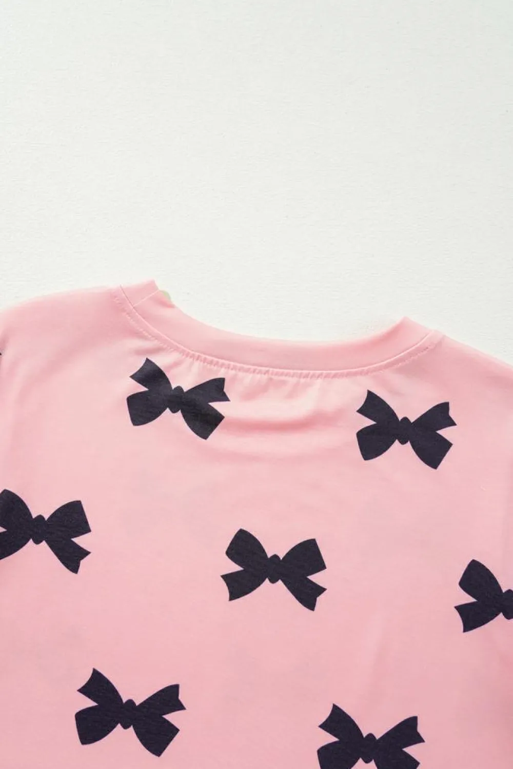 Sale Dear-Lover Bow Printed Short 2pcs Lounge Set Pink