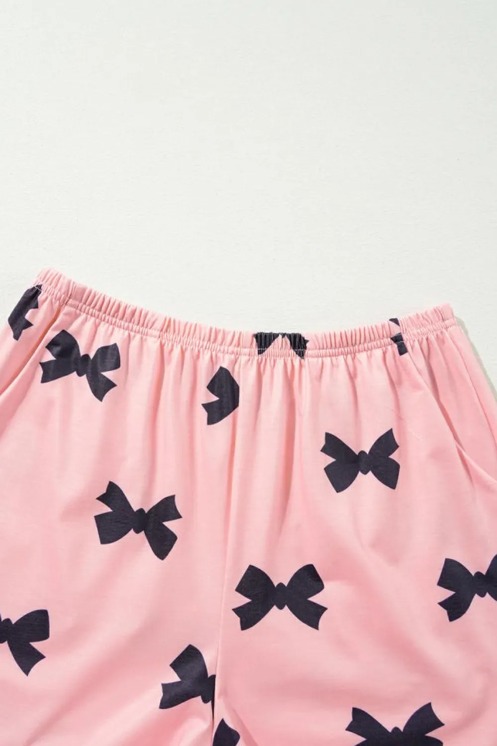 Sale Dear-Lover Bow Printed Short 2pcs Lounge Set Pink