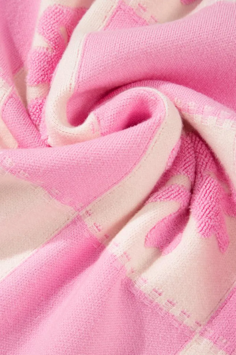 Fashion Dear-Lover Bowknot Checkered Pattern V Neck Drop Shoulder Button Up Cardigan Pink