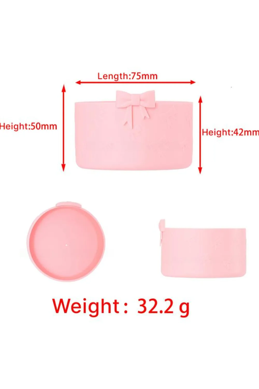 Discount Dear-Lover Bowknot Decor Food Grade Silicone Cup Sleeve Pink