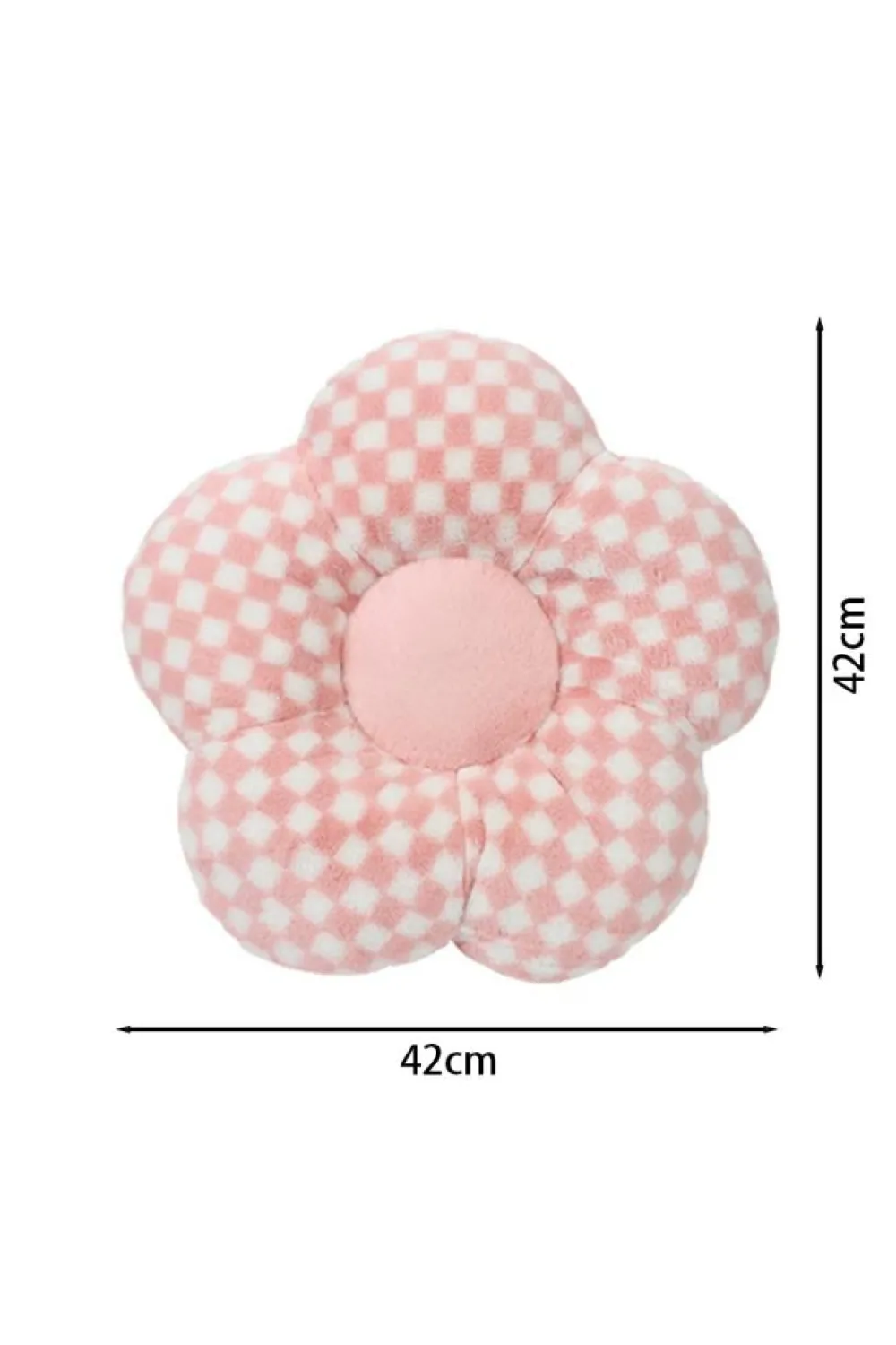 Discount Dear-Lover Checkered Flower Shape Soft Sofa Cushion Pink