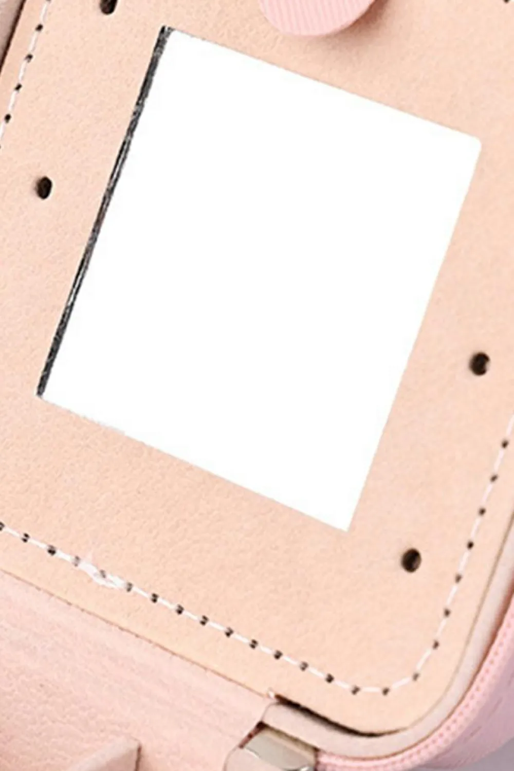 Fashion Dear-Lover Chenille Initial Patch Square Jewelry Case Pink