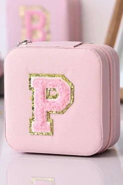 Sale Dear-Lover Chenille P Patch Small Jewelry Box Pink