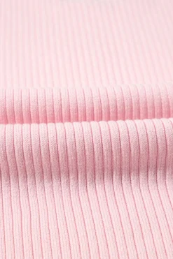 Hot Dear-Lover Colorblock Edge Ribbed Knit U Neck Tank Top Pink