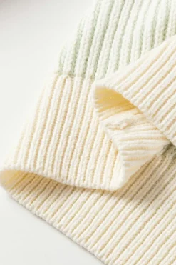 Online Dear-Lover Colorblock Textured Knit Bubble Sleeve Sweater Pink