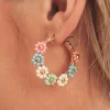 Hot Dear-Lover Colorful Flower Hoop Earrings Pink
