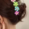 New Dear-Lover Colorful Flower Shape Large Hair Clawclip Pink