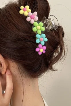 New Dear-Lover Colorful Flower Shape Large Hair Clawclip Pink