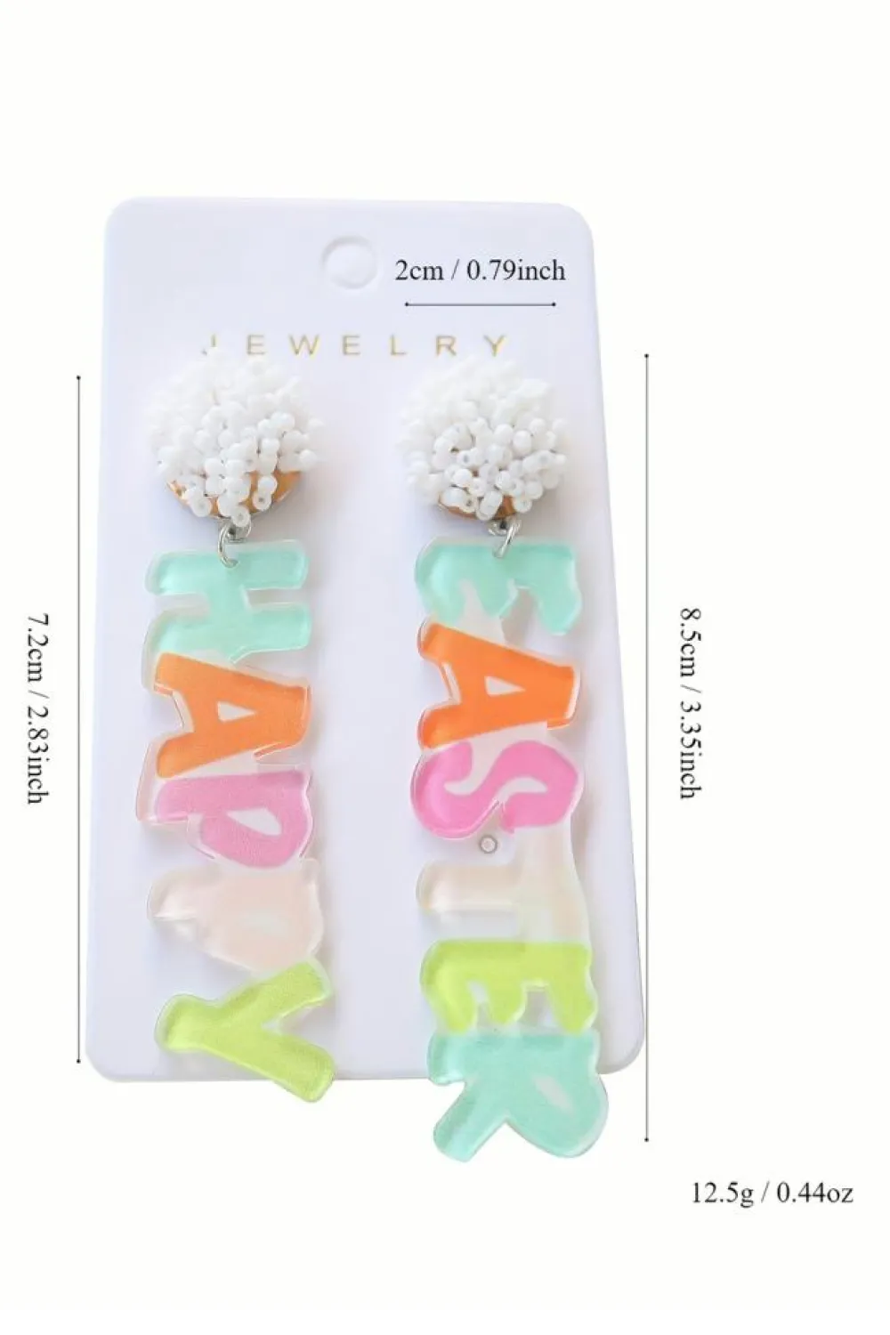 Clearance Dear-Lover Colorful HAPPY EASTER Drop Earrings Pink