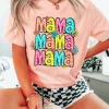 New Dear-Lover Colorful MaMa Letter Graphic T Shirt Pink