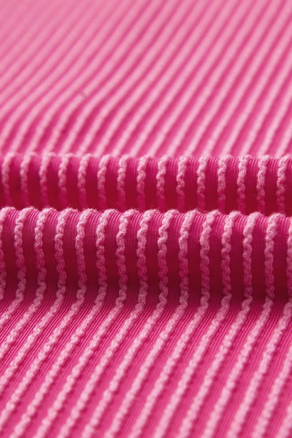 Online Dear-Lover Corded Knit Pocketed Loose Fit T Shirt Pink