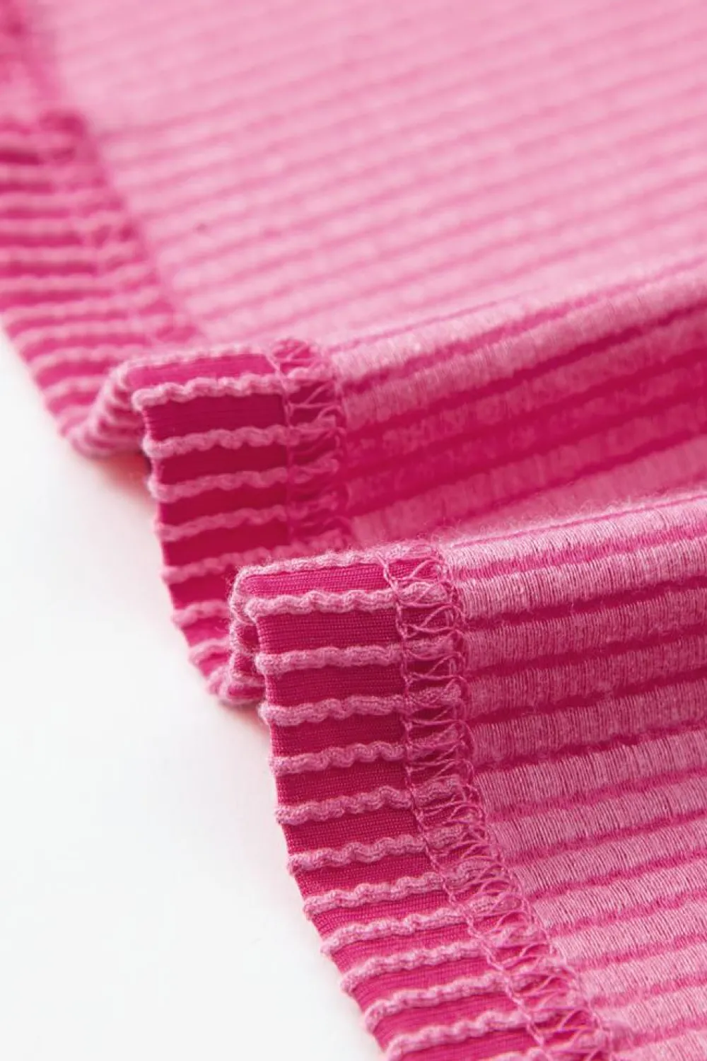 Online Dear-Lover Corded Knit Pocketed Loose Fit T Shirt Pink