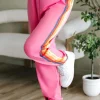 Outlet Dear-Lover Counting Rainbows High Waist Sweatpants Pink