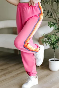 Outlet Dear-Lover Counting Rainbows High Waist Sweatpants Pink