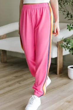 Outlet Dear-Lover Counting Rainbows High Waist Sweatpants Pink
