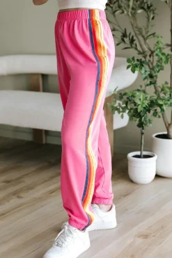 Outlet Dear-Lover Counting Rainbows High Waist Sweatpants Pink