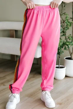 Outlet Dear-Lover Counting Rainbows High Waist Sweatpants Pink