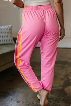 Outlet Dear-Lover Counting Rainbows High Waist Sweatpants Pink