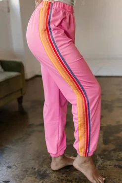 Outlet Dear-Lover Counting Rainbows High Waist Sweatpants Pink